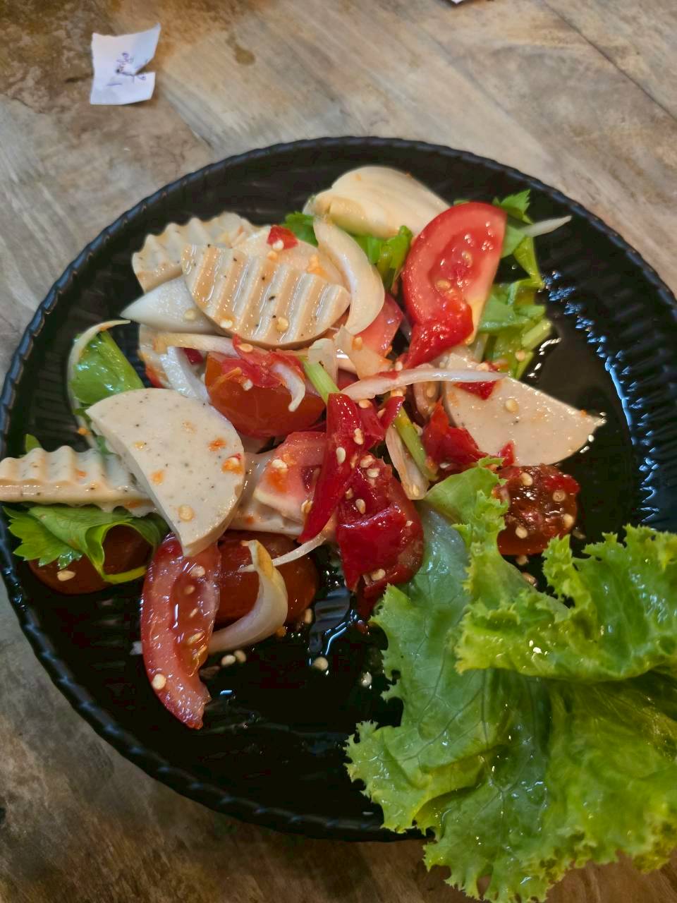 ยำหมูยอ+ไข่แดงเค็ม